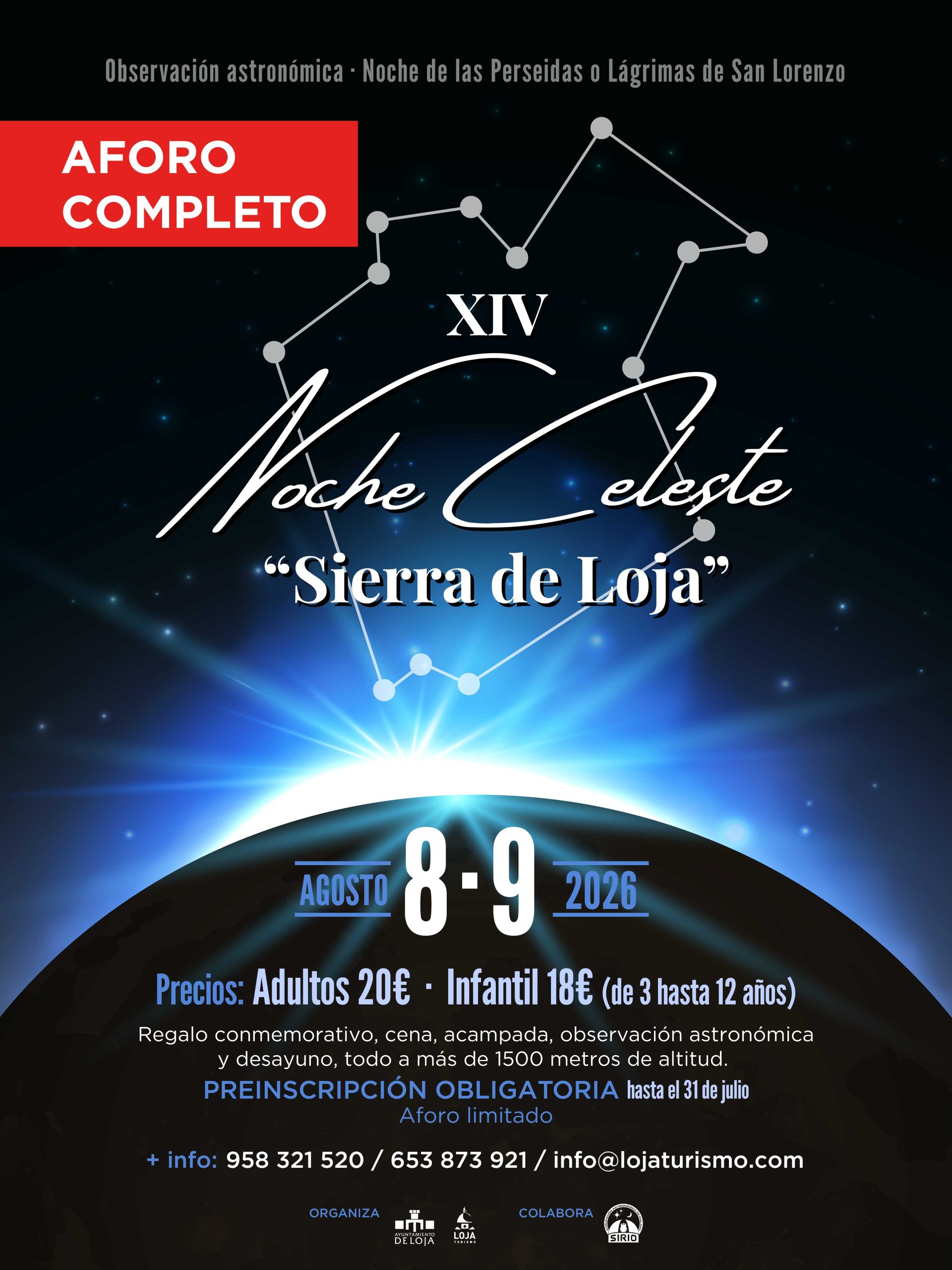 XIV NOCHE CELESTE “SIERRA DE LOJA”